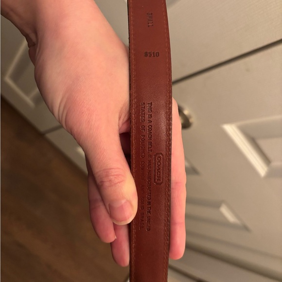 Coach Tan Leather Belt with Gold Buckle - Picture 4 of 9